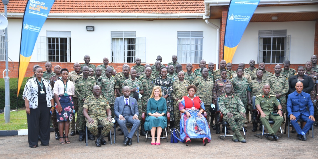 Senior Officers of UPDF and their facilitators at a human rights training at the Uganda Rapid Deployment Capability Centre (URDCC) in Jinja