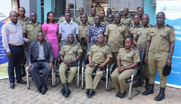 Senior police officers with UHRC and OHCHR  facilitators at the training in Arua City.  
